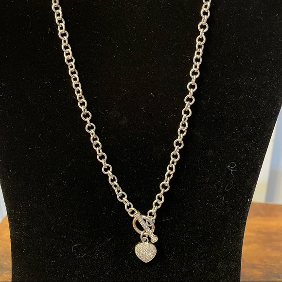 Rhodium plated silver necklace and bracelet set CZ sold as is - Picture 2 of 5